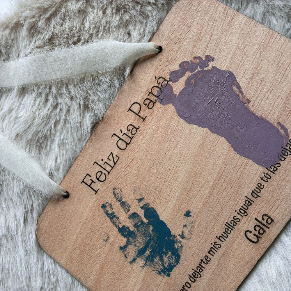 Placa huellas para Papá